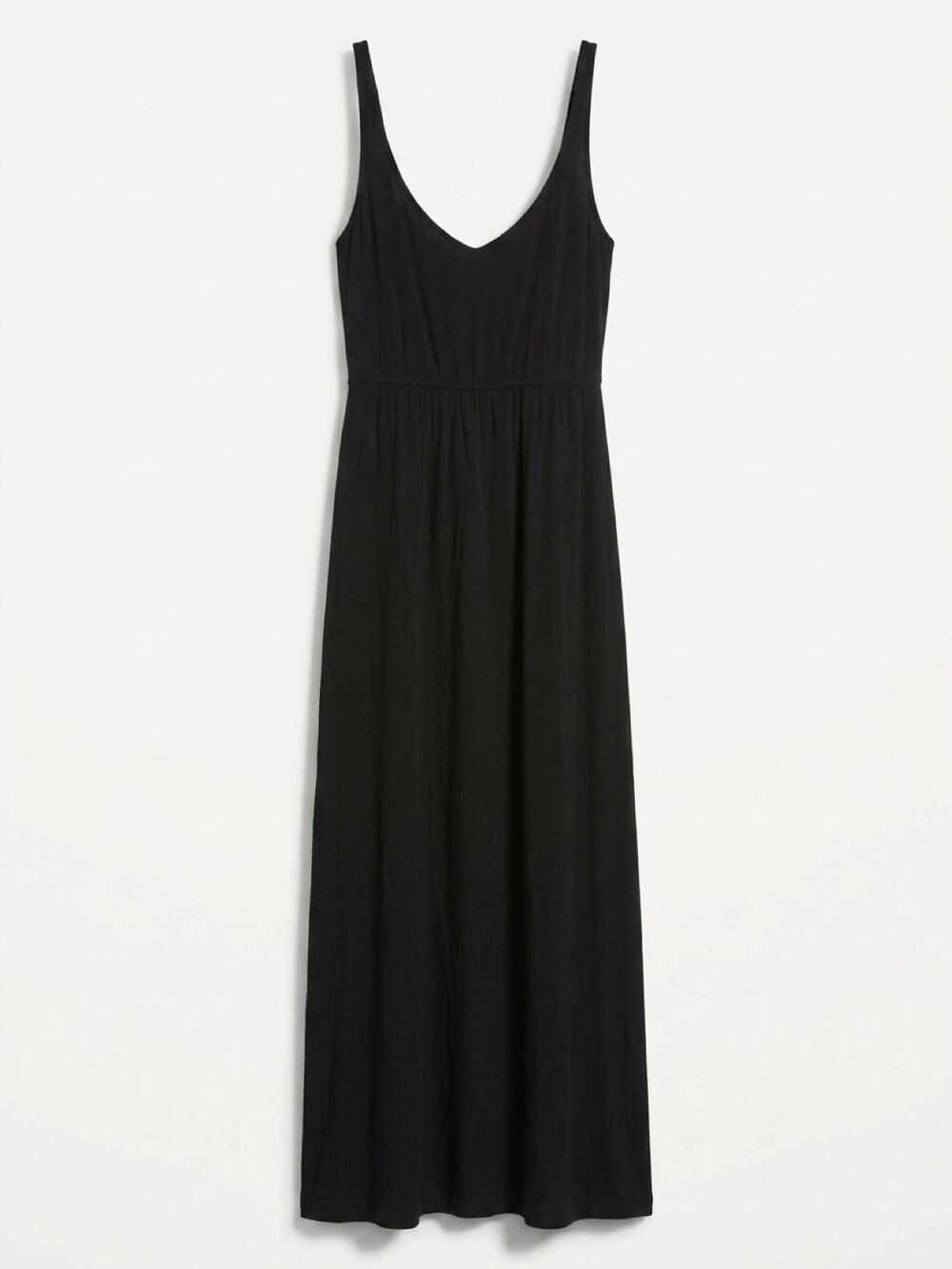 Z Supply Black Spaghetti-Strap V-Neck Smocked-Waist Maxi Dress - Picture 2 of 5